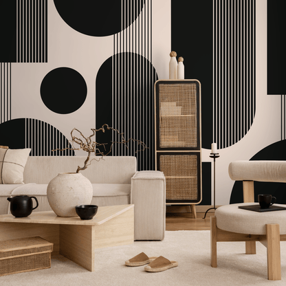 Wallpaper Peel and Stick Wallpaper Removable Wallpaper Home Decor Wall Art Wall Decor Room Decor /  Black Geometric Wallpaper - AS2-C481