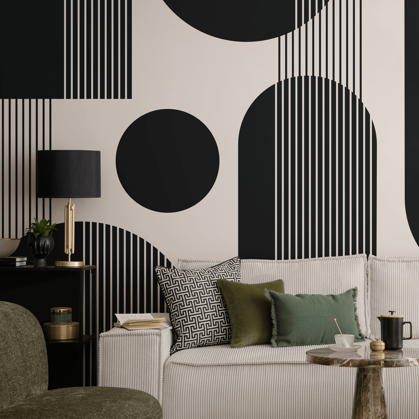 Wallpaper Peel and Stick Wallpaper Removable Wallpaper Home Decor Wall Art Wall Decor Room Decor /  Black Geometric Wallpaper - AS2-C481