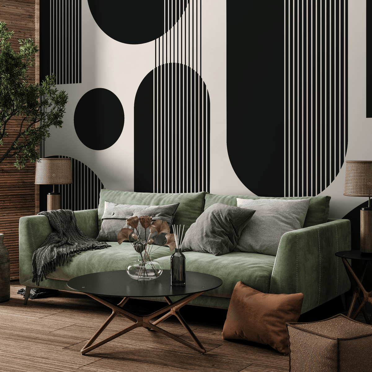 Wallpaper Peel and Stick Wallpaper Removable Wallpaper Home Decor Wall Art Wall Decor Room Decor /  Black Geometric Wallpaper - AS2-C481 - ONDECOR.COM