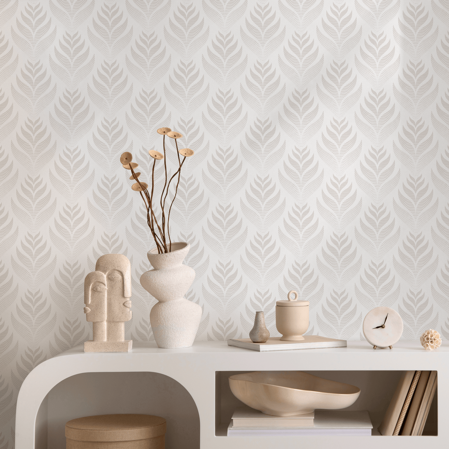 Wallpaper Peel and Stick Wallpaper Removable Wallpaper Home Decor Wall Art Wall Decor Room Decor / Minimalist Boho Leaf Wallpaper - C492