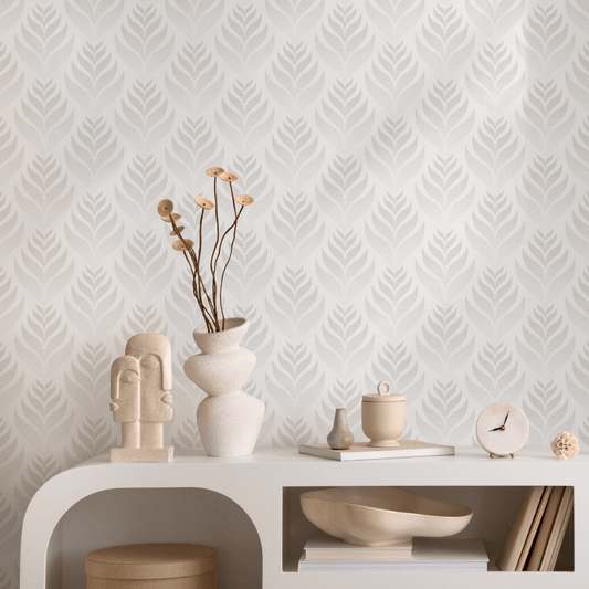 Wallpaper Peel and Stick Wallpaper Removable Wallpaper Home Decor Wall Art Wall Decor Room Decor / Minimalist Boho Leaf Wallpaper - C492