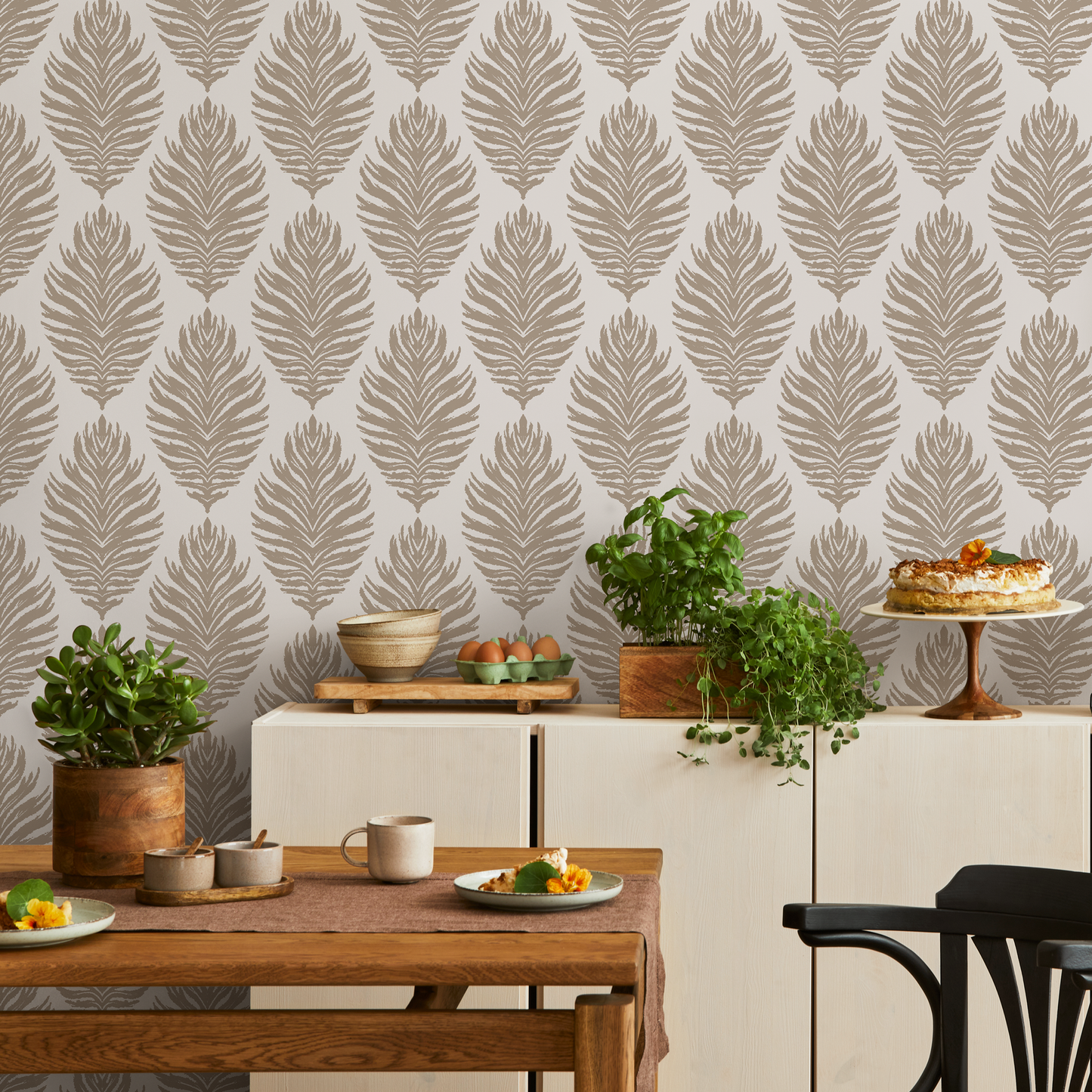 Wallpaper Peel and Stick Wallpaper Removable Wallpaper Home Decor Wall Art Wall Decor Room Decor / Aesthetic Boho Leaf Wallpaper - C508