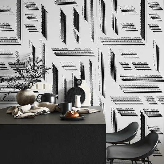 Wallpaper Peel and Stick Wallpaper Removable Wallpaper Home Decor Wall Art Wall Decor Room Decor / Black Modern Wallpaper -  C524