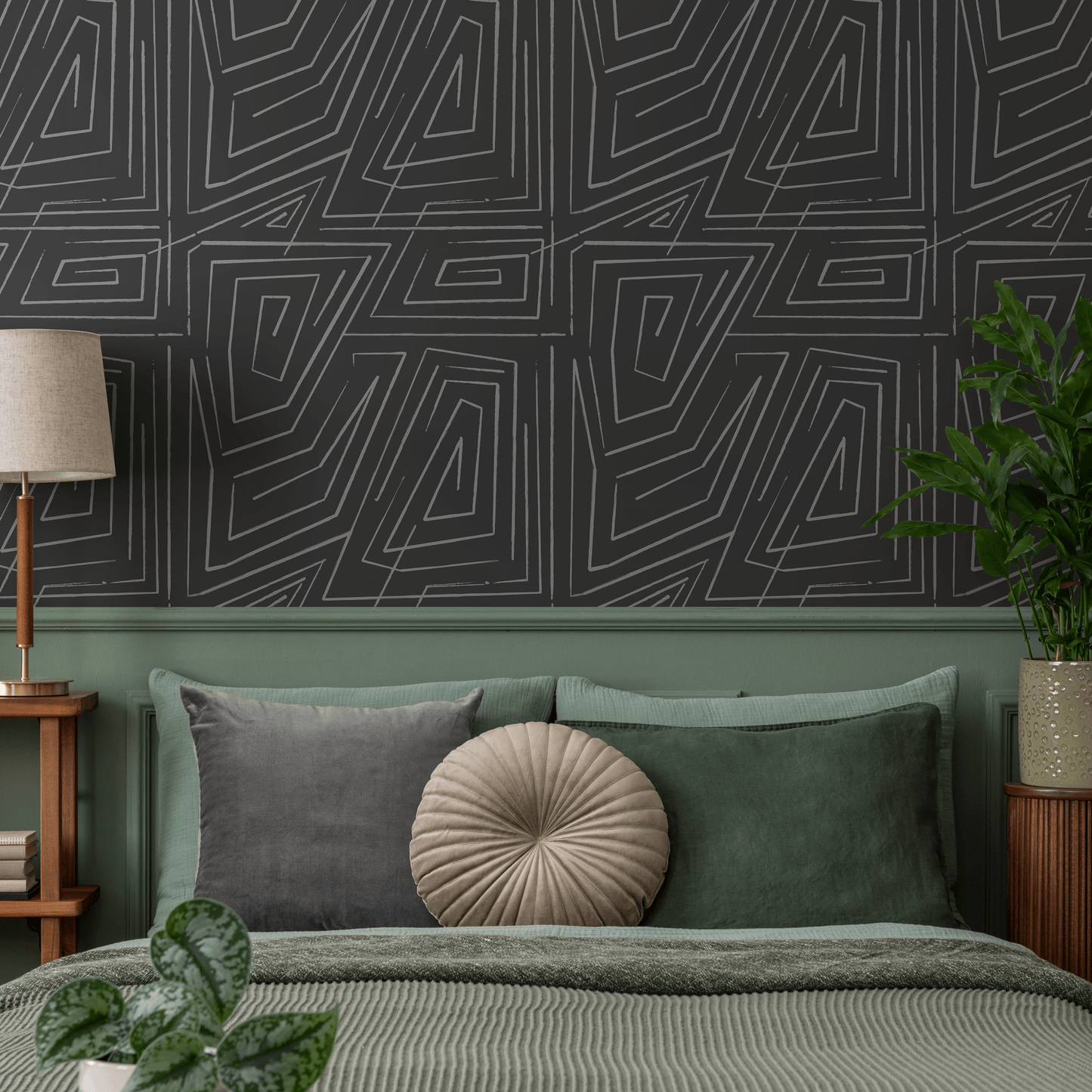 Wallpaper Peel and Stick Wallpaper Removable Wallpaper Home Decor Wall Art Wall Decor Room Decor / Gray and White Abstract Wallpaper - C529