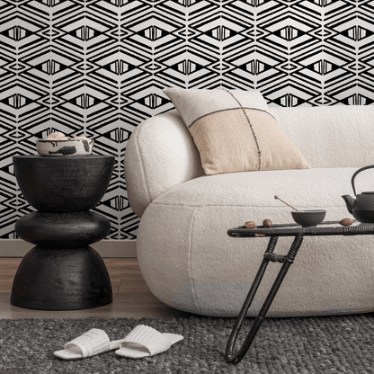 Wallpaper Peel and Stick Wallpaper Removable Wallpaper Home Decor Wall Art Wall Decor Room Decor / Black Modern Geometric Wallpaper - C539