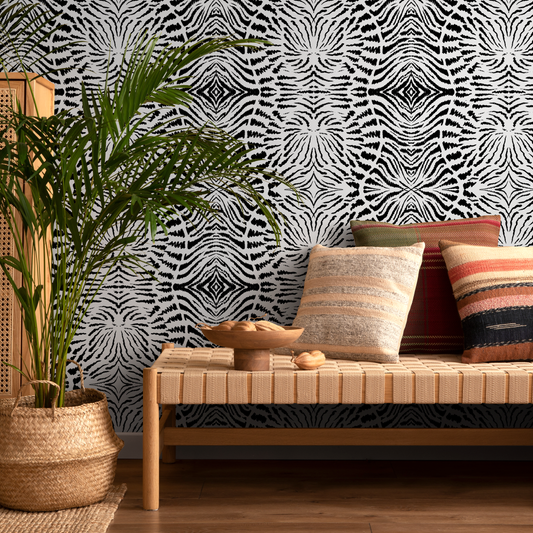 Wallpaper Peel and Stick Wallpaper Removable Wallpaper Home Decor Wall Art Wall Decor Room Decor / Abstract Black and White Wallpaper - C548