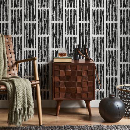 Wallpaper Peel and Stick Wallpaper Removable Wallpaper Home Decor Wall Art Wall Decor Room Decor / Black and Gray Geometric Wallpaper - C550