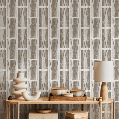 Wallpaper Peel and Stick Wallpaper Removable Wallpaper Home Decor Wall Art Wall Decor Room Decor / Beige and Gray Geometric Wallpaper - C551