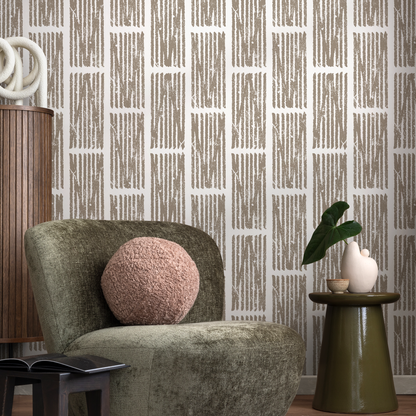 Wallpaper Peel and Stick Wallpaper Removable Wallpaper Home Decor Wall Art Wall Decor Room Decor / Beige and Gray Geometric Wallpaper - C551