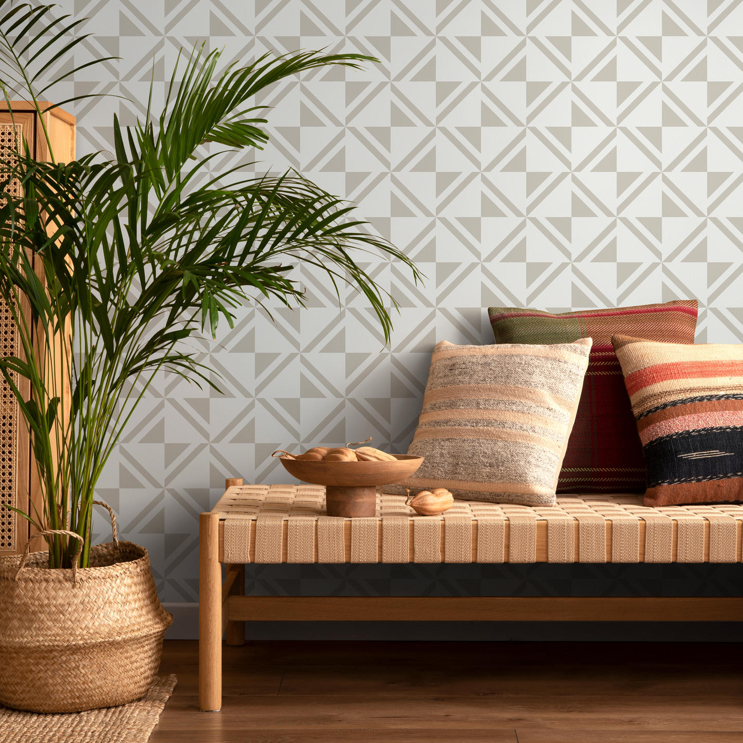 Wallpaper Peel and Stick Wallpaper Removable Wallpaper Home Decor Wall Art Wall Decor Room Decor / Retro Beige Geometric Wallpaper -  C555