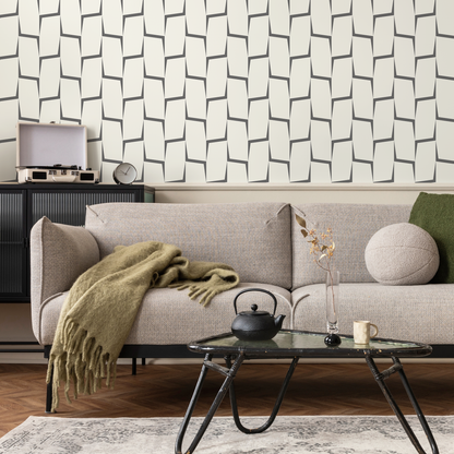 Wallpaper Peel and Stick Wallpaper Removable Wallpaper Home Decor Wall Art Wall Decor Room Decor / Gray and Beige Abstract Wallpaper - C561