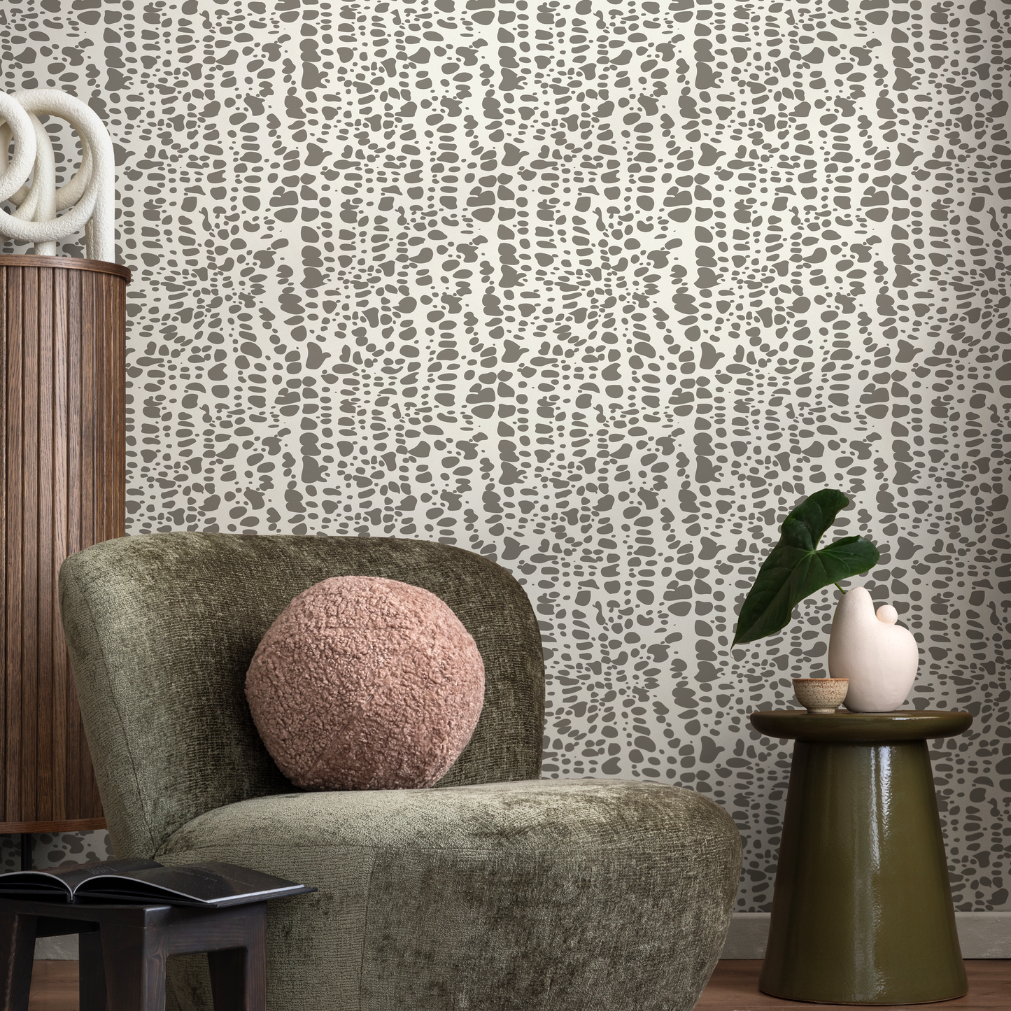 Wallpaper Peel and Stick Wallpaper Removable Wallpaper Home Decor Wall Art Wall Decor Room Decor / Beige Polka Dot Wallpaper - C572