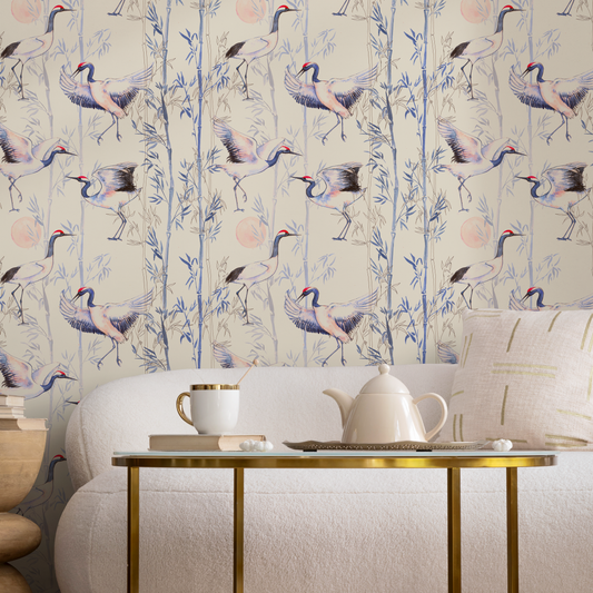 Wallpaper Peel and Stick Wallpaper Removable Wallpaper Home Decor Wall Art Wall Decor Room Decor / Chinoiserie Bird Wallpaper - C573