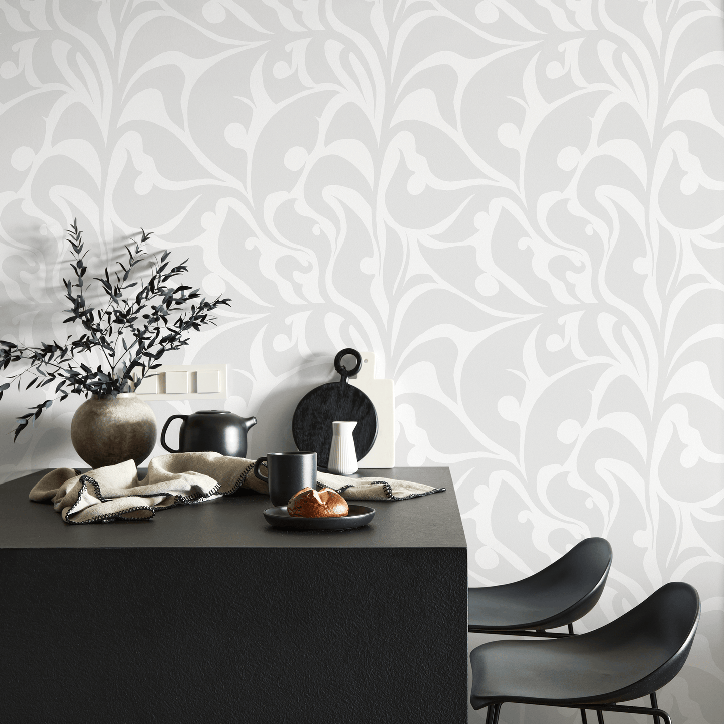 Gray Vintage Wallpaper / Peel and Stick Wallpaper Removable Wallpaper Home Decor Wall Art Wall Decor Room Decor - C620