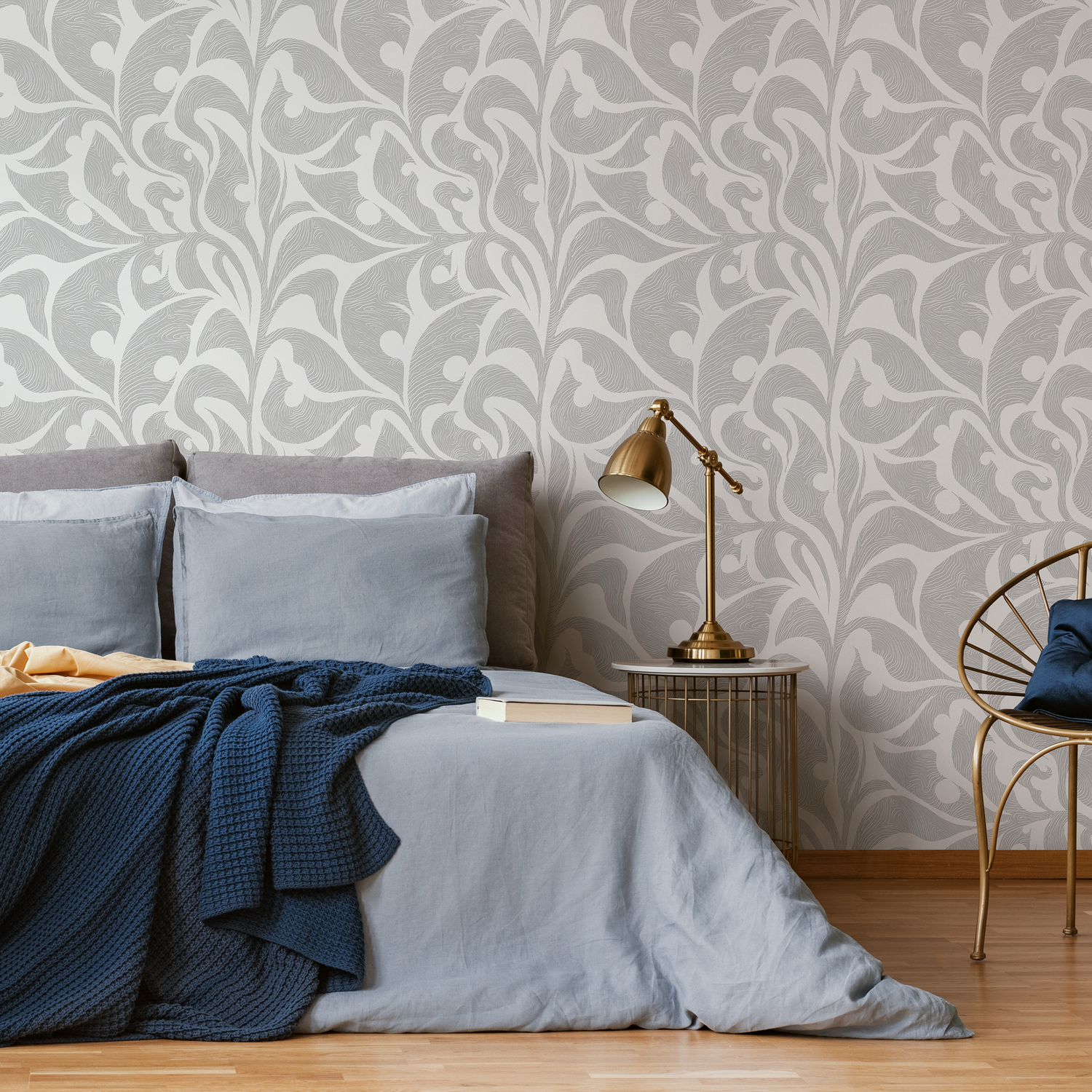 Papier peint gris vintage / Papier peint autocollant amovible Décoration d'intérieur Art mural Décoration murale Décoration de chambre - C621