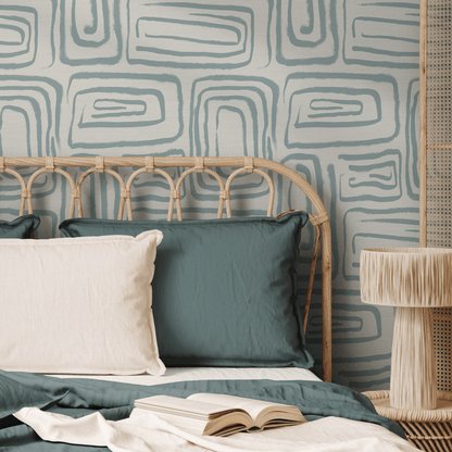 Light Blue Brush Wallpaper / Peel and Stick Wallpaper Removable Wallpaper Home Decor Wall Art Wall Decor Room Decor - C642