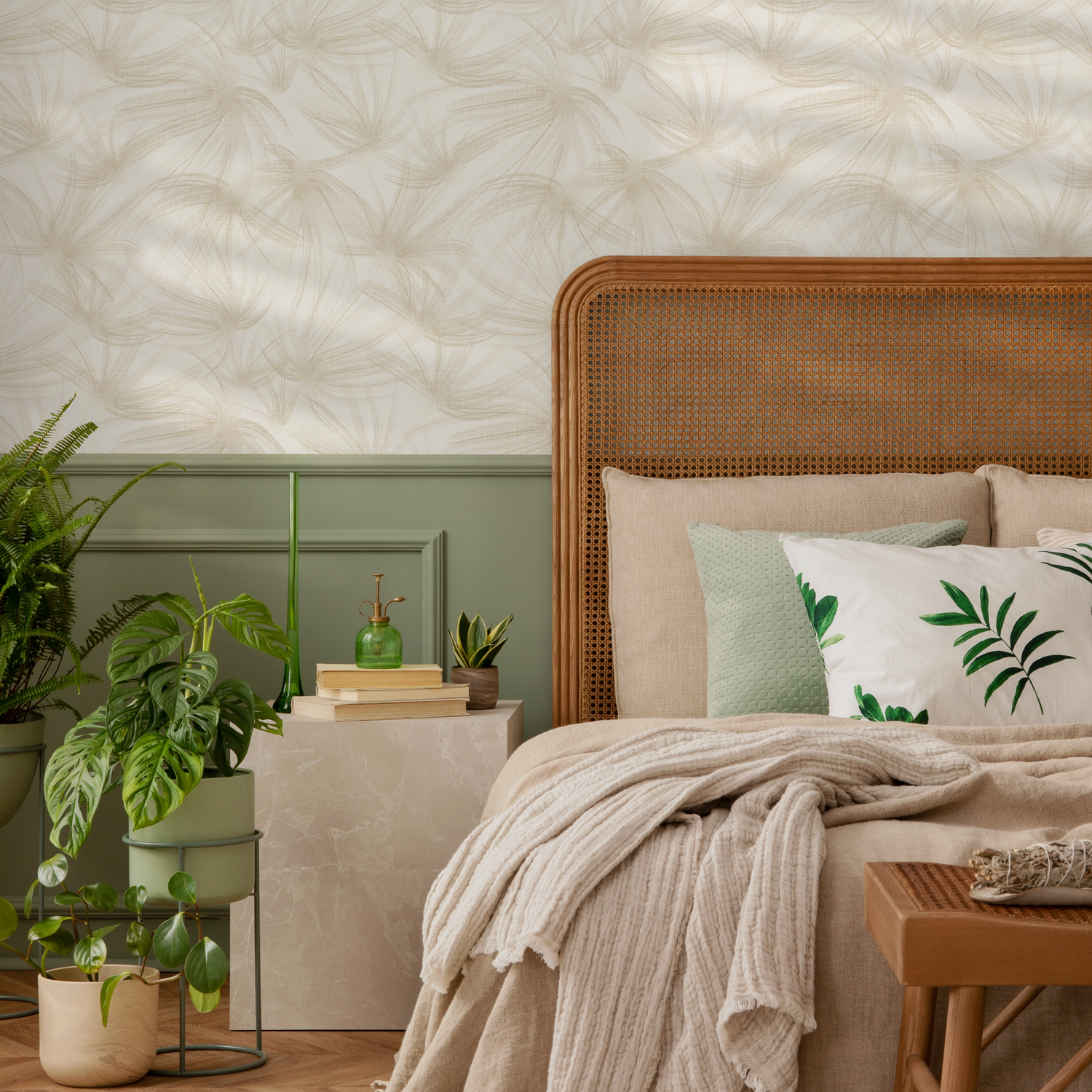 Papel pintado de diente de león beige bohemio / Papel pintado autoadhesivo / Papel pintado extraíble / Decoración del hogar / Arte de pared / Decoración de habitación - C646