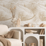 Beige Boho Tropical Wallpaper / Peel and Stick Wallpaper Removable Wallpaper Home Decor Wall Art Wall Decor Room Decor - C653 - ONDECOR.COM
