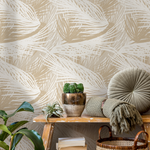 Beige Boho Tropical Wallpaper / Peel and Stick Wallpaper Removable Wallpaper Home Decor Wall Art Wall Decor Room Decor - C653 - ONDECOR.COM