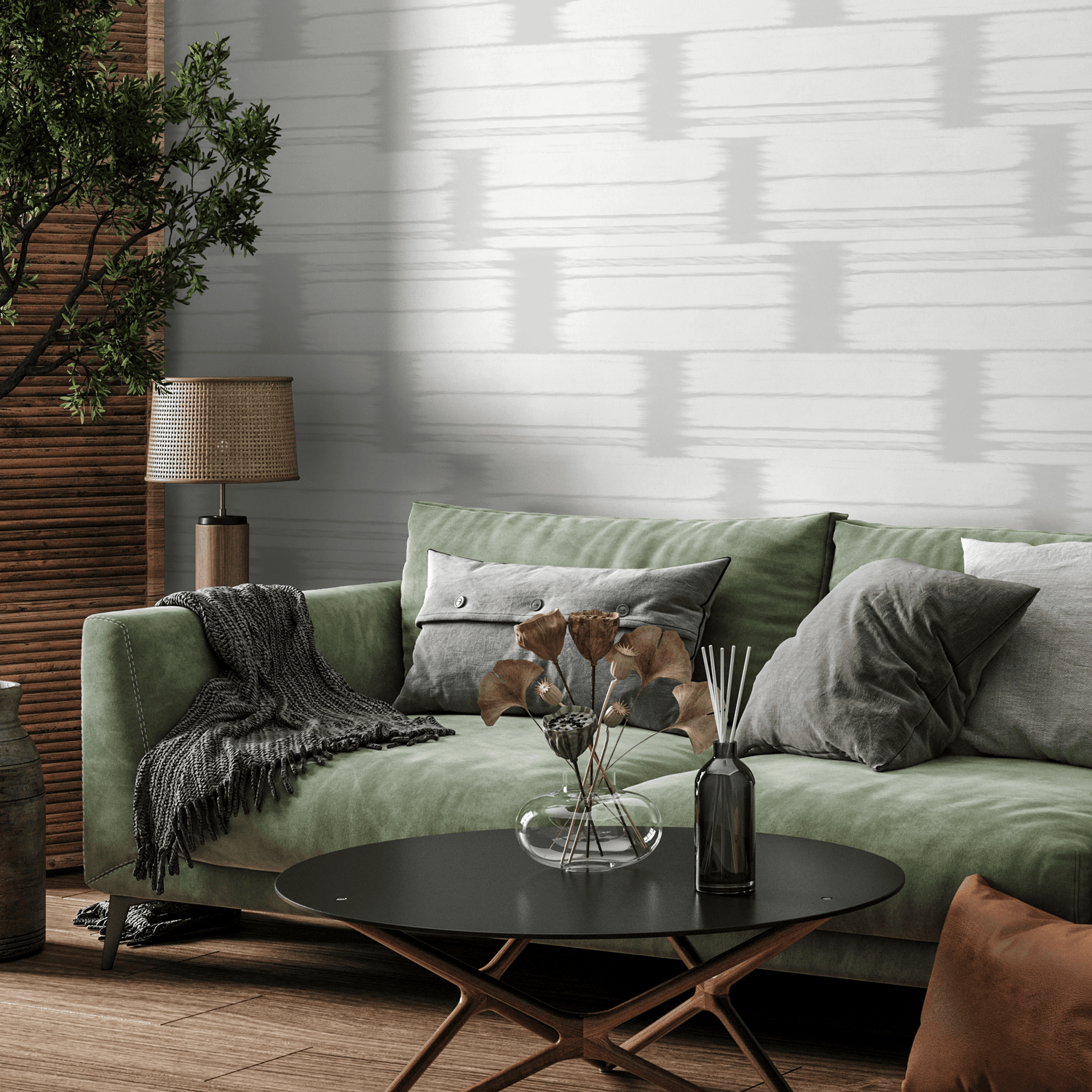 Papel pintado de acuarela con pinceladas grises / Papel pintado autoadhesivo / Papel pintado extraíble / Decoración del hogar / Arte de pared / Decoración de habitación - C685