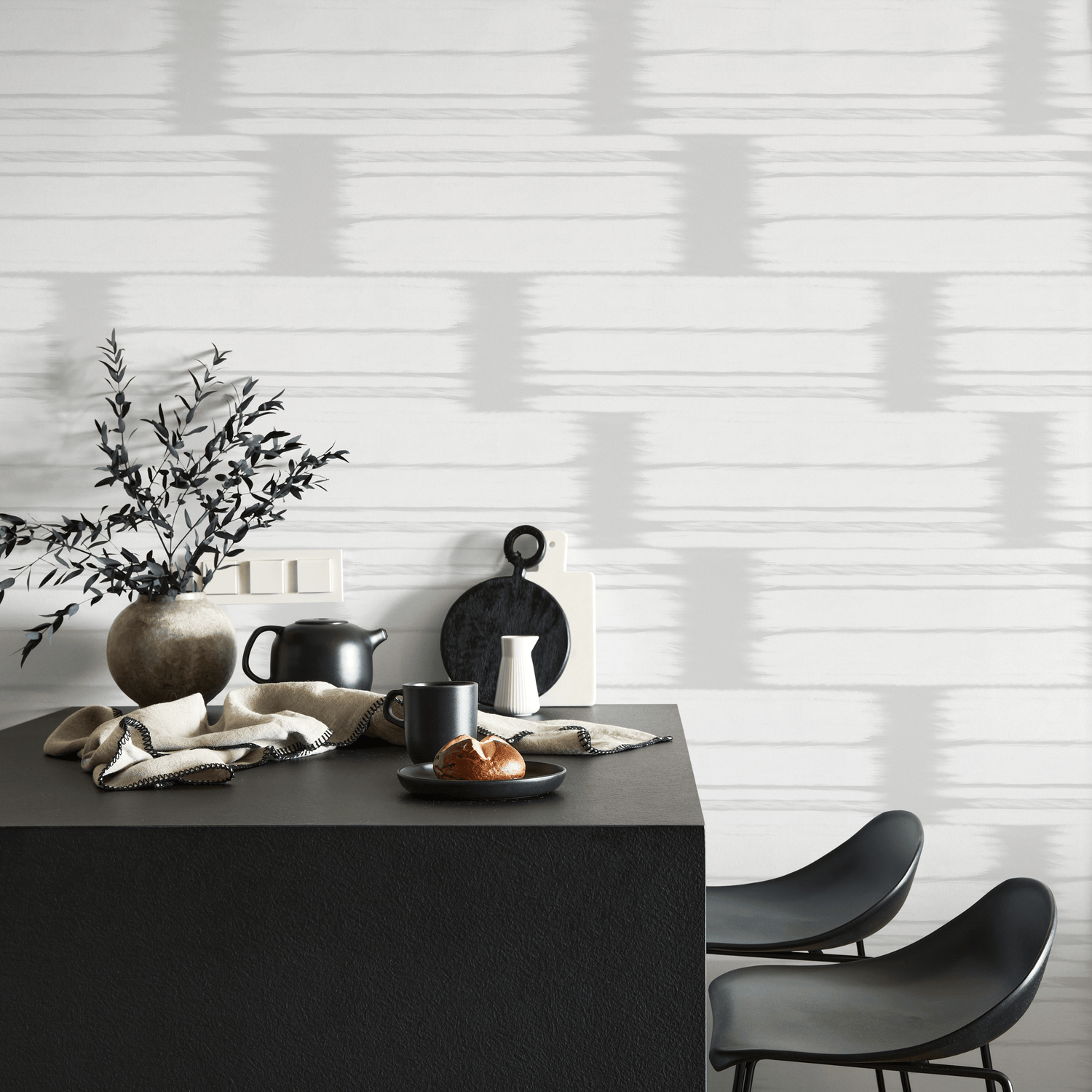 Papel pintado de acuarela con pinceladas grises / Papel pintado autoadhesivo / Papel pintado extraíble / Decoración del hogar / Arte de pared / Decoración de habitación - C685
