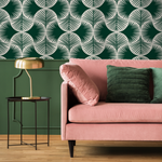 Green Modern Palms Wallpaper / Peel and Stick Wallpaper Removable Wallpaper Home Decor Wall Art Wall Decor Room Decor - C688 - ONDECOR.COM