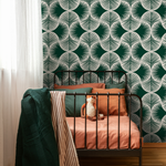 Green Modern Palms Wallpaper / Peel and Stick Wallpaper Removable Wallpaper Home Decor Wall Art Wall Decor Room Decor - C688 - ONDECOR.COM