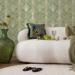 Green and Gold Art Deco Wallpaper / Peel and Stick Wallpaper Removable Wallpaper Home Decor Wall Art Wall Decor Room Decor - C721 - ONDECOR.COM