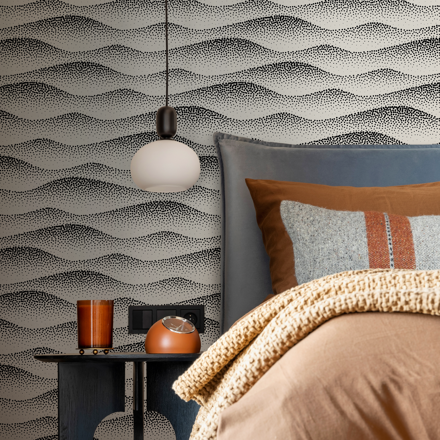 Beige Abstract Waves Wallpaper / Peel and Stick Wallpaper Removable Wallpaper Home Decor Wall Art Wall Decor Room Decor - C731 - ONDECOR.COM