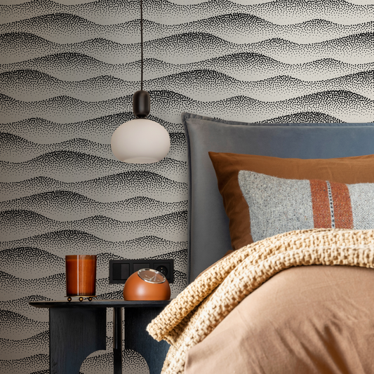 Beige Abstract Waves Wallpaper / Peel and Stick Wallpaper Removable Wallpaper Home Decor Wall Art Wall Decor Room Decor - C731