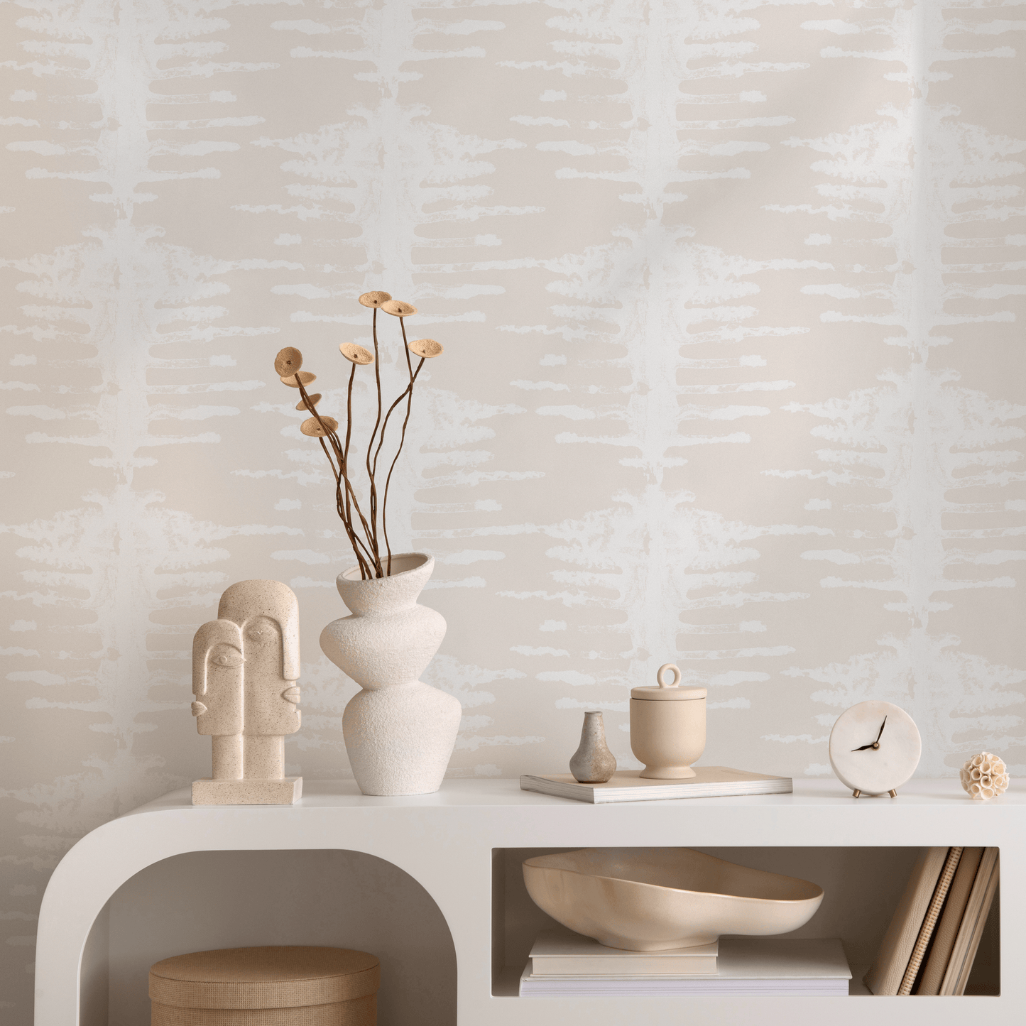 Neutral Abstract Boho Wallpaper / Peel and Stick Wallpaper Removable Wallpaper Home Decor Wall Art Wall Decor Room Decor - C740