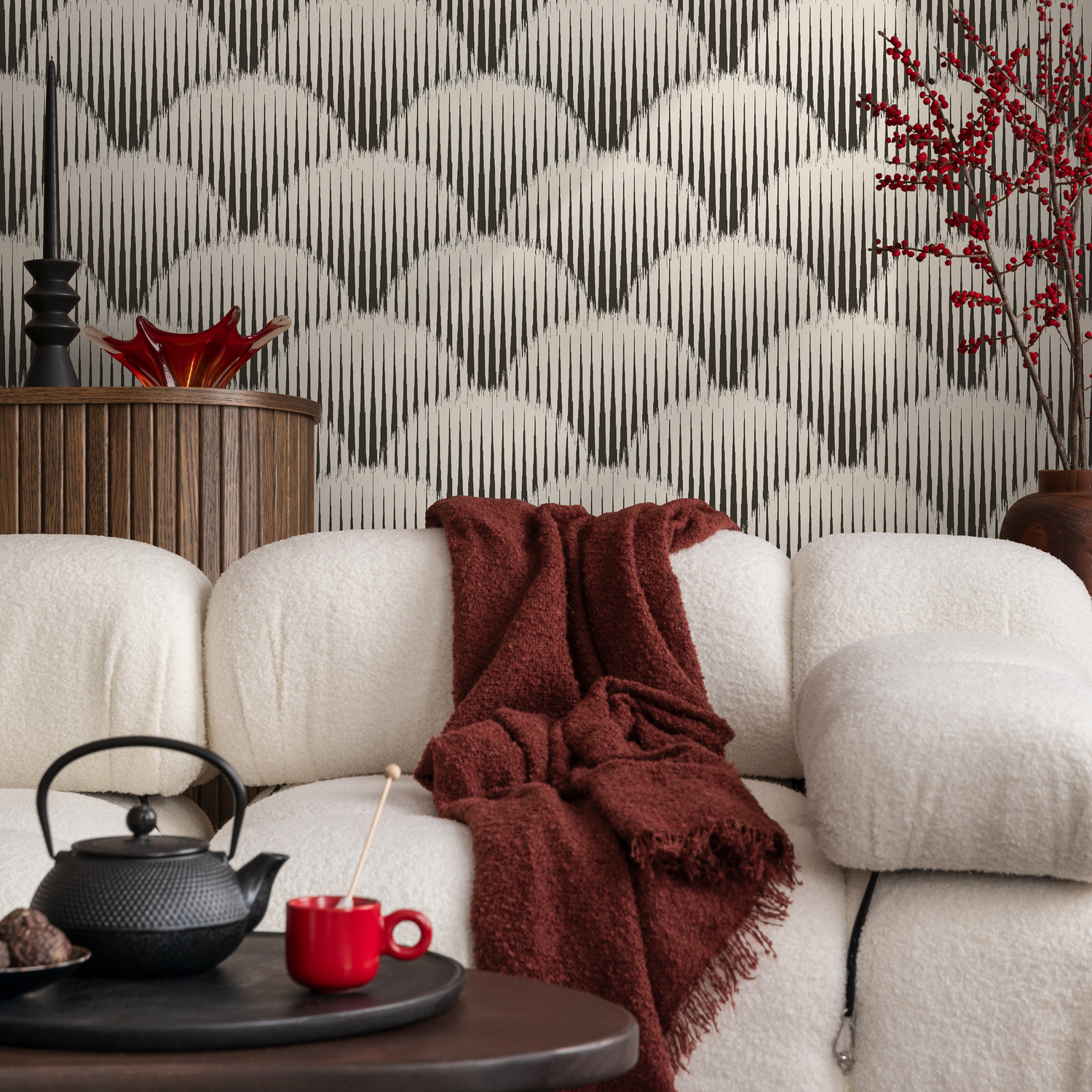 Papel pintado bohemio festoneado / Papel pintado autoadhesivo / Papel pintado extraíble / Decoración del hogar / Arte de pared / Decoración de habitación - C742