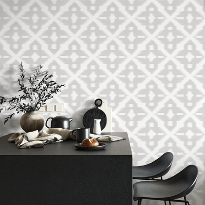 Gray Modern Geometric Wallpaper / Peel and Stick Wallpaper Removable Wallpaper Home Decor Wall Art Wall Decor Room Decor - C758