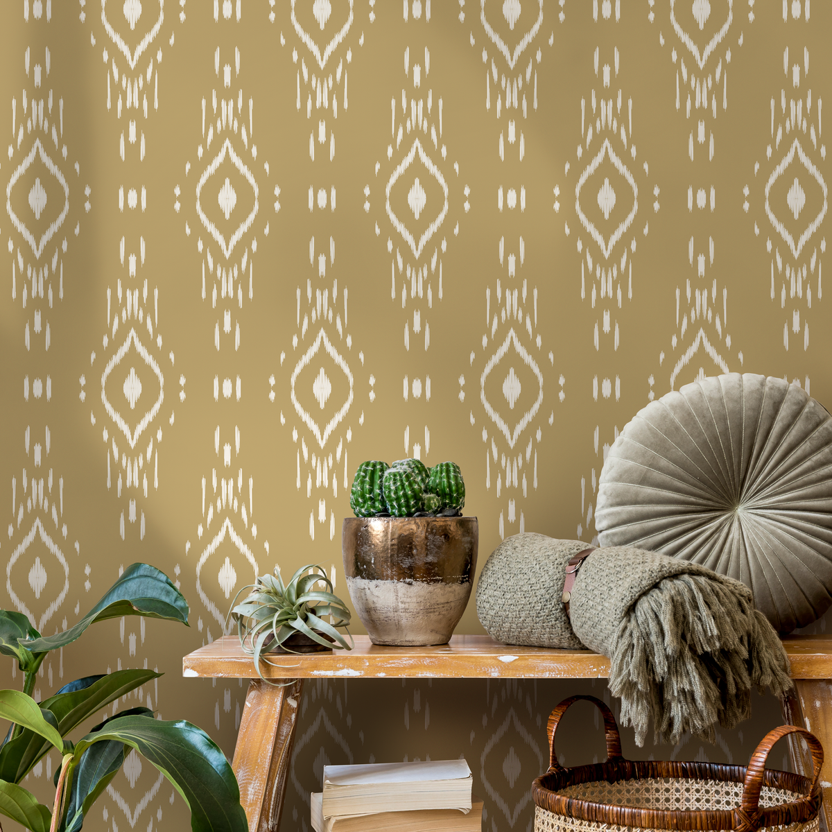 Beige Boho African Wallpaper / Peel and Stick Wallpaper Removable Wallpaper Home Decor Wall Art Wall Decor Room Decor - C778 - ONDECOR.COM
