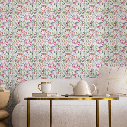 WildFlowers Garden Wallpaper / Peel and Stick Wallpaper Removable Wallpaper Home Decor Wall Art Wall Decor Room Decor - C800