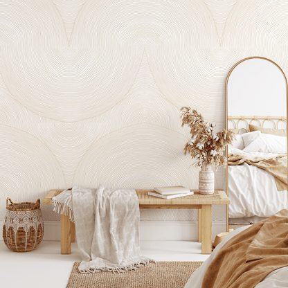 Boho Abstract Line Wallpaper / Peel and Stick Wallpaper Removable Wallpaper Home Decor Wall Art Wall Decor Room Decor - C835