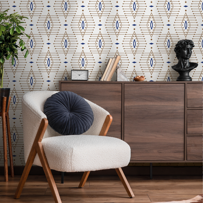 Boho Geometric Wallpaper / Peel and Stick Wallpaper Removable Wallpaper Home Decor Wall Art Wall Decor Room Decor - C837