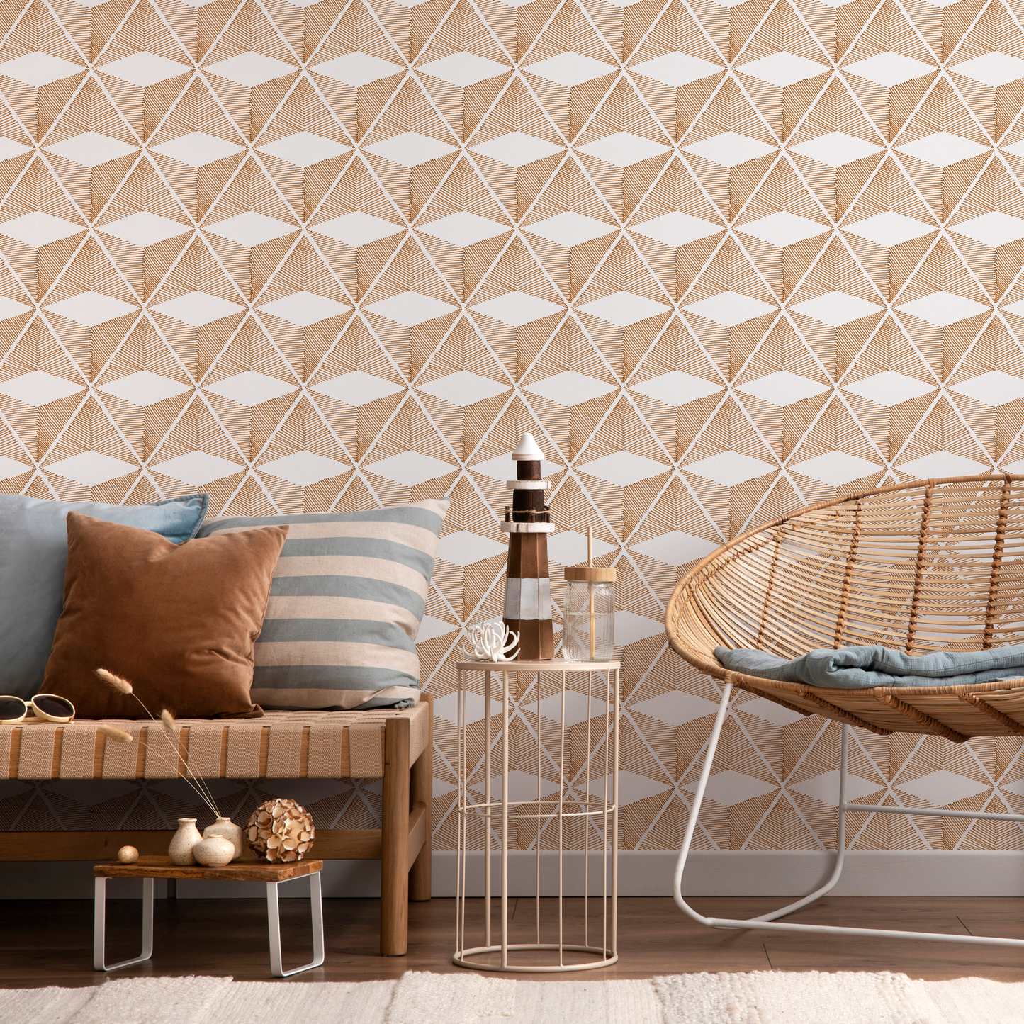 Modern Geometric Wallpaper / Peel and Stick Wallpaper Removable Wallpaper Home Decor Wall Art Wall Decor Room Decor - C840