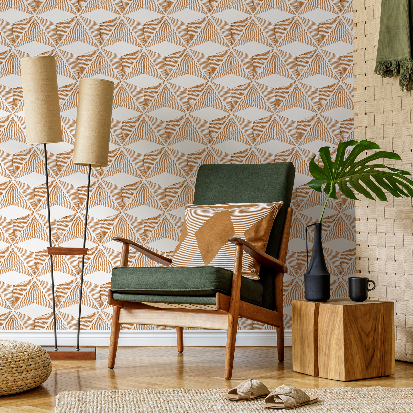 Modern Geometric Wallpaper / Peel and Stick Wallpaper Removable Wallpaper Home Decor Wall Art Wall Decor Room Decor - C840