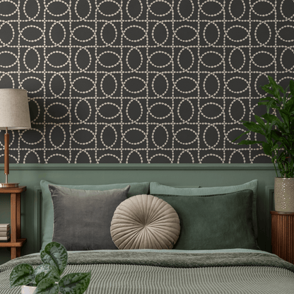 Black Abstract Line Wallpaper / Peel and Stick Wallpaper Removable Wallpaper Home Decor Wall Art Wall Decor Room Decor - C843