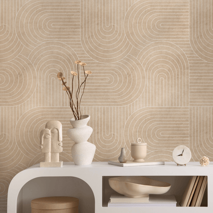 Gold Abstract Line Wallpaper / Peel and Stick Wallpaper Removable Wallpaper Home Decor Wall Art Wall Decor Room Decor - C847