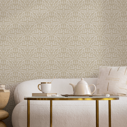 Neutral Boho Abstract Wallpaper / Peel and Stick Wallpaper Removable Wallpaper Home Decor Wall Art Wall Decor Room Decor - C858