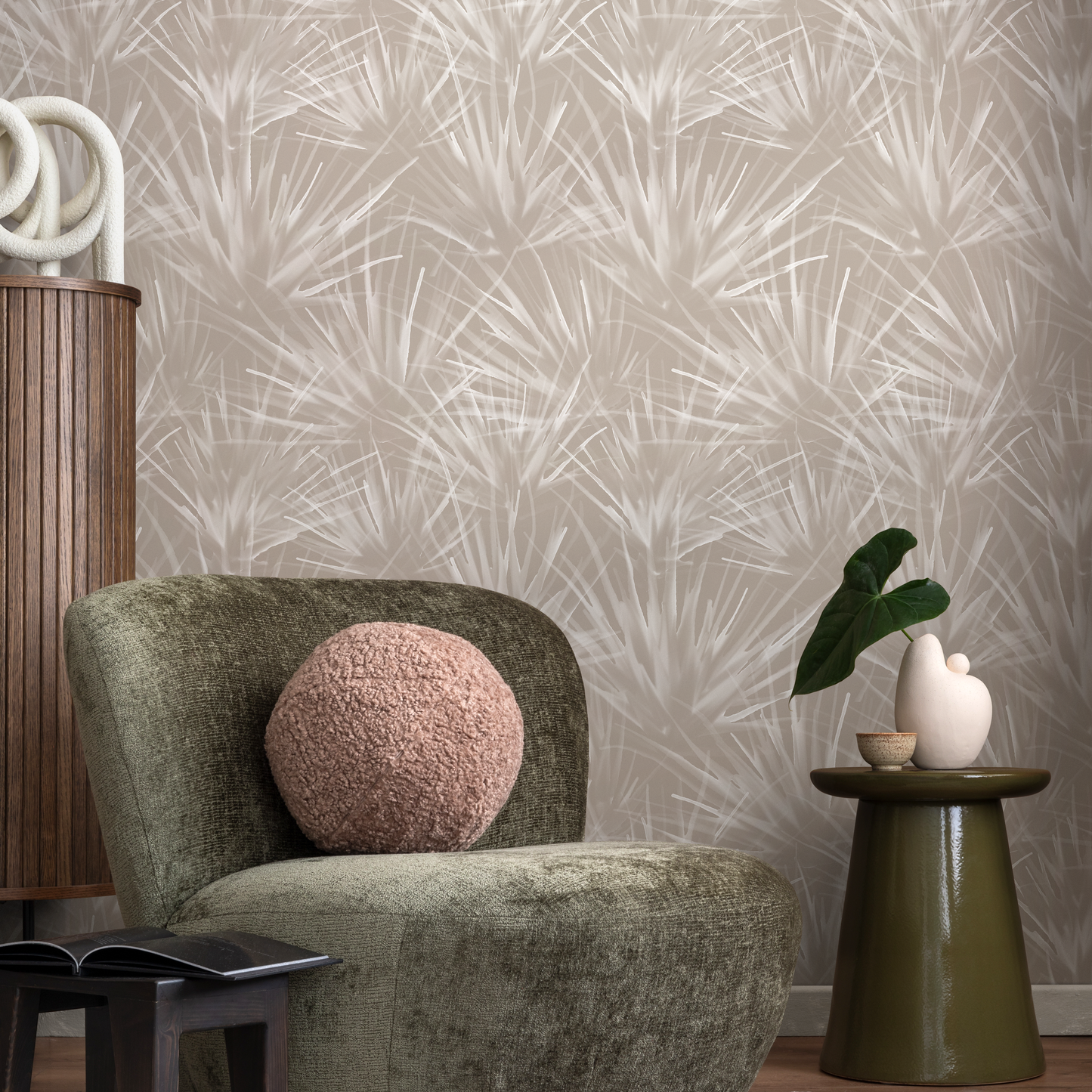 Beige Boho Dandelion Wallpaper / Peel and Stick Wallpaper Removable Wallpaper Home Decor Wall Art Wall Decor Room Decor - C860