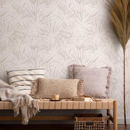 Neutral Floral Dandelion Wallpaper / Peel and Stick Wallpaper Removable Wallpaper Home Decor Wall Art Wall Decor Room Decor - C861