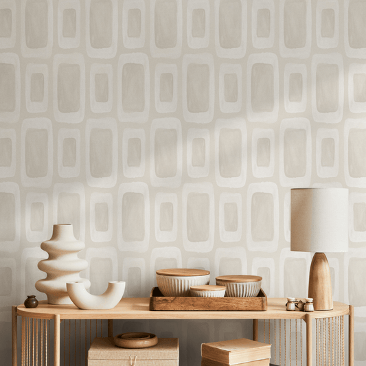 Neutral Boho Wallpaper / Peel and Stick Wallpaper Removable Wallpaper Home Decor Wall Art Wall Decor Room Decor - C866