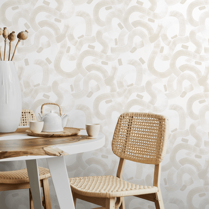 Beige Boho Brush Wallpaper / Peel and Stick Wallpaper Removable Wallpaper Home Decor Wall Art Wall Decor Room Decor - C880