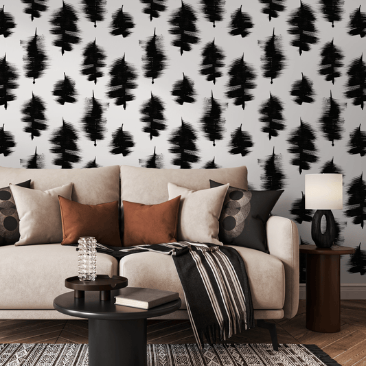 Black and White Abstract Wallpaper / Peel and Stick Wallpaper Removable Wallpaper Home Decor Wall Art Wall Decor Room Decor - C885