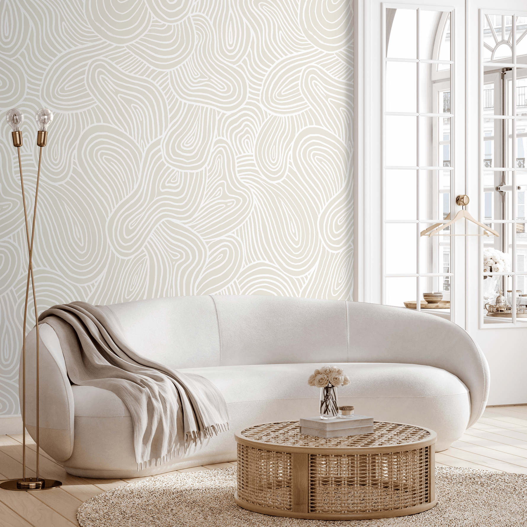 Neutral Boho Abstract Wallpaper / Peel and Stick Wallpaper Removable Wallpaper Home Decor Wall Art Wall Decor Room Decor - C886 - ONDECOR.COM
