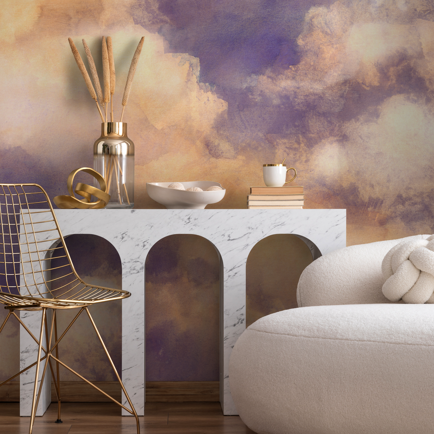 Papel pintado de acuarela en colores pastel / Papel pintado autoadhesivo, papel pintado extraíble, decoración del hogar, arte de pared, decoración de la habitación - C917