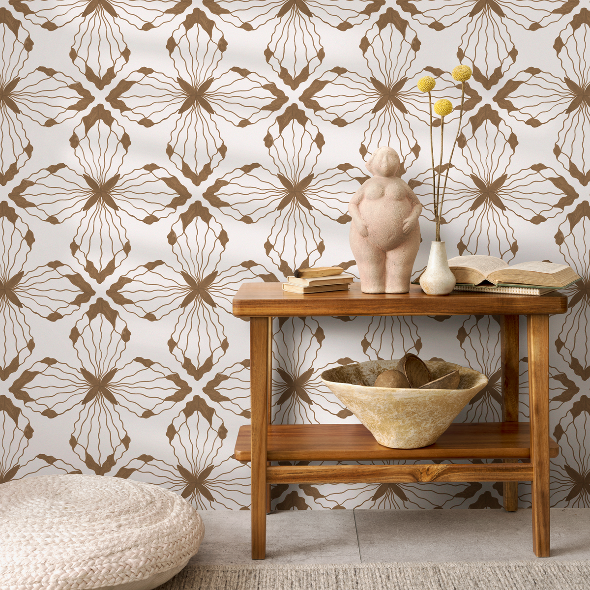 Boho Floral Tile Wallpaper / Peel and Stick Wallpaper Removable Wallpaper Home Decor Wall Art Wall Decor Room Decor - C935 - ONDECOR.COM
